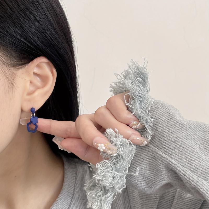 Klein Flower Dangle Earrings Hollow Jewelry Gift