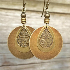 Bronze Layer Pendant Earrings Girls Jewelry Halloween Christmas Gift