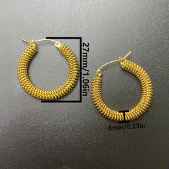 Vintage Twisted Circle C Earrings Titanium Steel