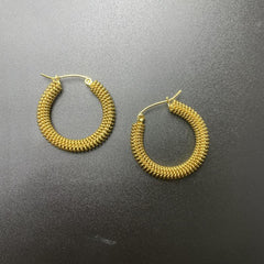 Vintage Twisted Circle C Earrings Titanium Steel