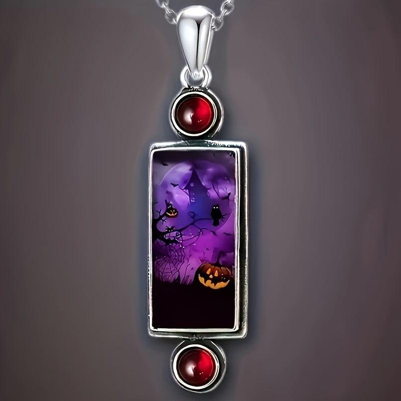 Gothic Scary Pumpkin Pendant Necklace Party Jewelry
