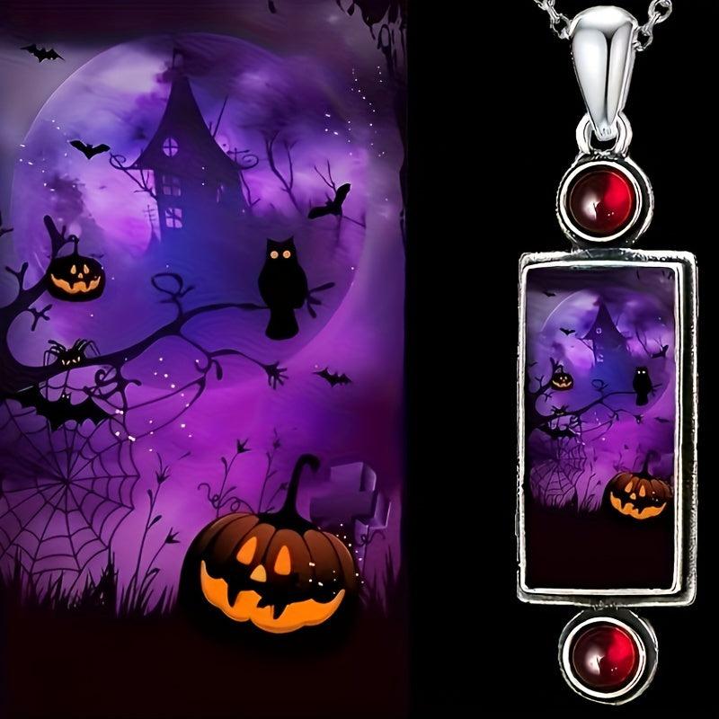 Gothic Scary Pumpkin Pendant Necklace Party Jewelry