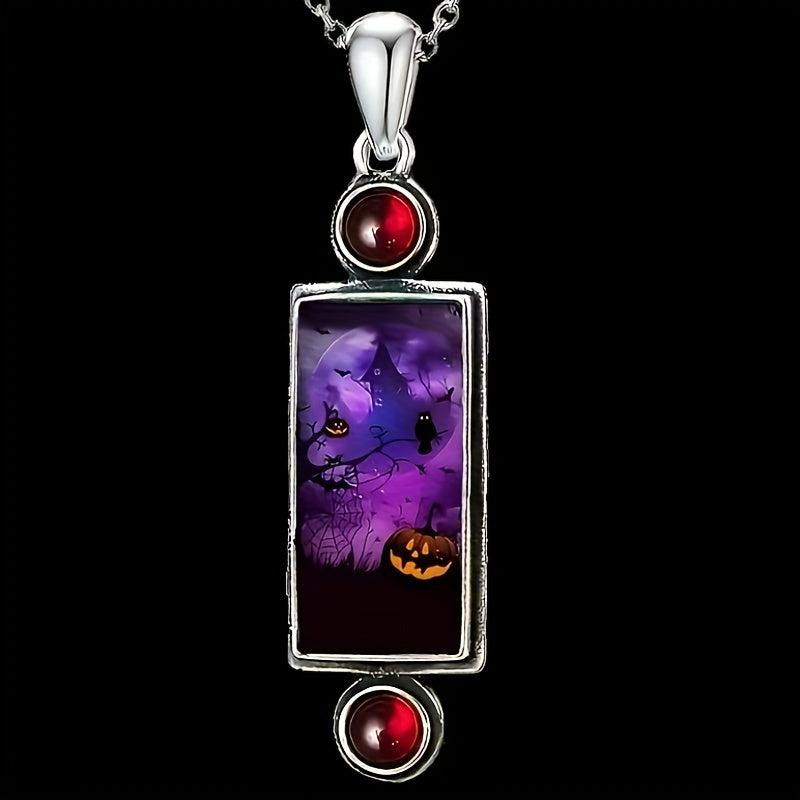 Gothic Scary Pumpkin Pendant Necklace Party Jewelry