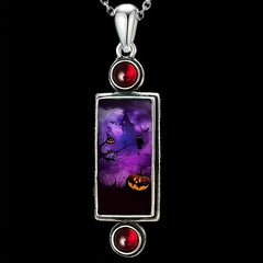 Gothic Scary Pumpkin Pendant Necklace Party Jewelry