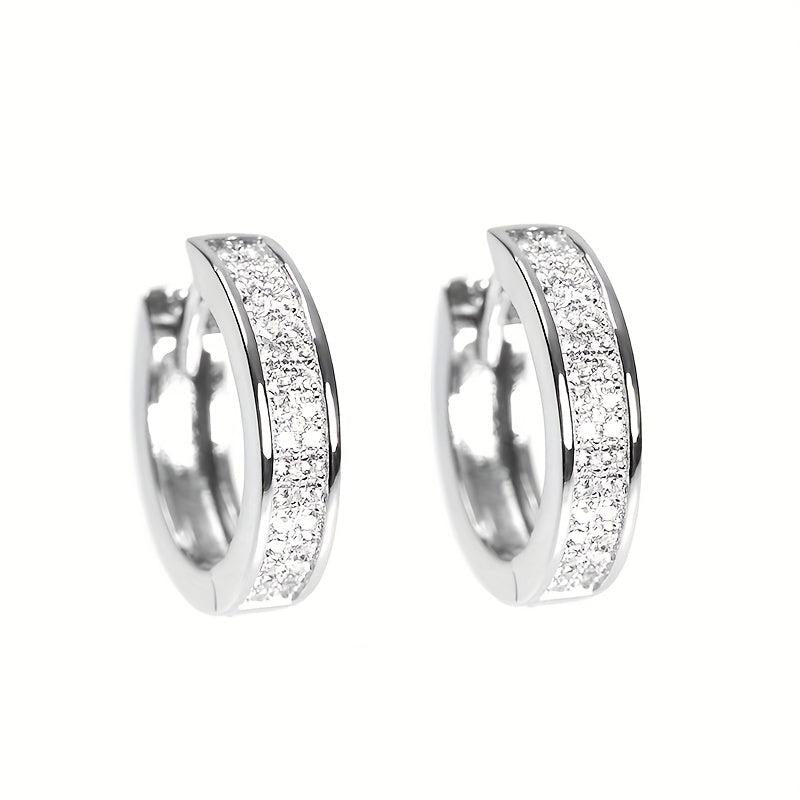 Hip Hop Stud Earrings with Diamond Zircon Encrusting