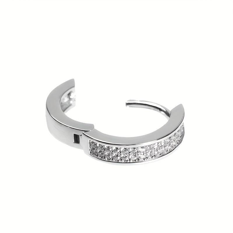 Hip Hop Stud Earrings with Diamond Zircon Encrusting