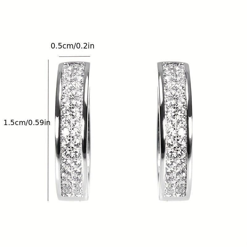 Hip Hop Stud Earrings with Diamond Zircon Encrusting