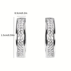Hip Hop Stud Earrings with Diamond Zircon Encrusting