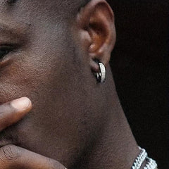Hip Hop Stud Earrings with Diamond Zircon Encrusting