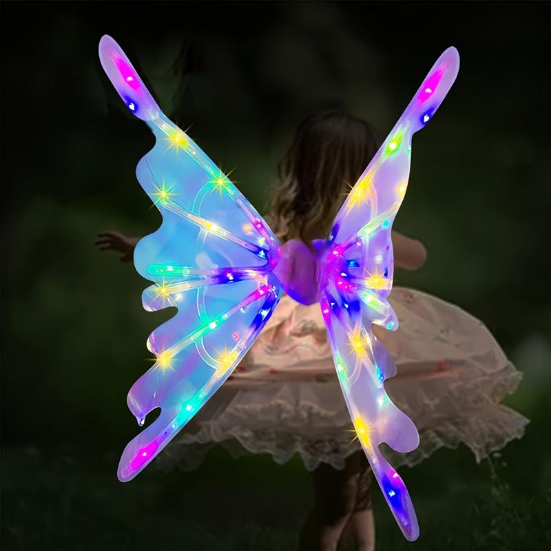 Glitter Wings Fairy LED Flapping Costume Angel Wings Halloween Cosplay