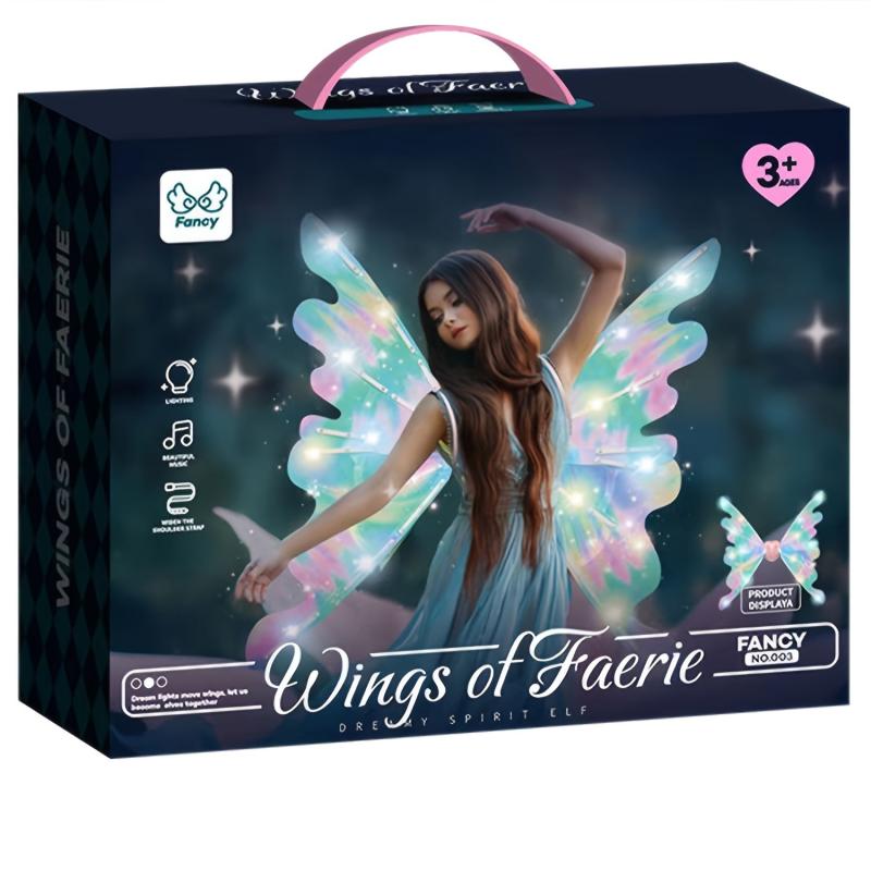 Glitter Wings Fairy LED Flapping Costume Angel Wings Halloween Cosplay
