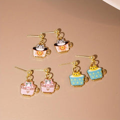 Teacup Cat Earrings Gift for Women