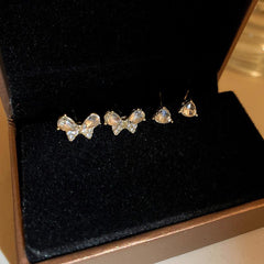 Butterfly Love Heart Earrings Set Versatile Sense Earrings