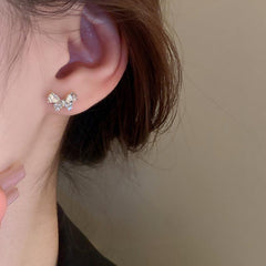 Butterfly Love Heart Earrings Set Versatile Sense Earrings