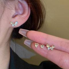 Butterfly Love Heart Earrings Set Versatile Sense Earrings