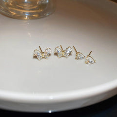 Butterfly Love Heart Earrings Set Versatile Sense Earrings