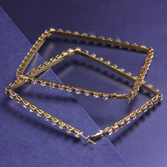 Geometric Stud Earrings Rhinestone Alloy Ear Jewelry