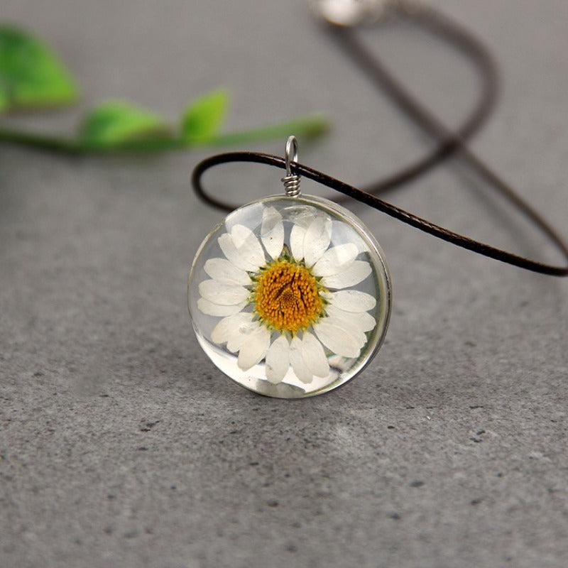 Eternal Flower Sunflower Necklace Dried Flower Specimen