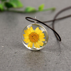 Eternal Flower Sunflower Necklace Dried Flower Specimen