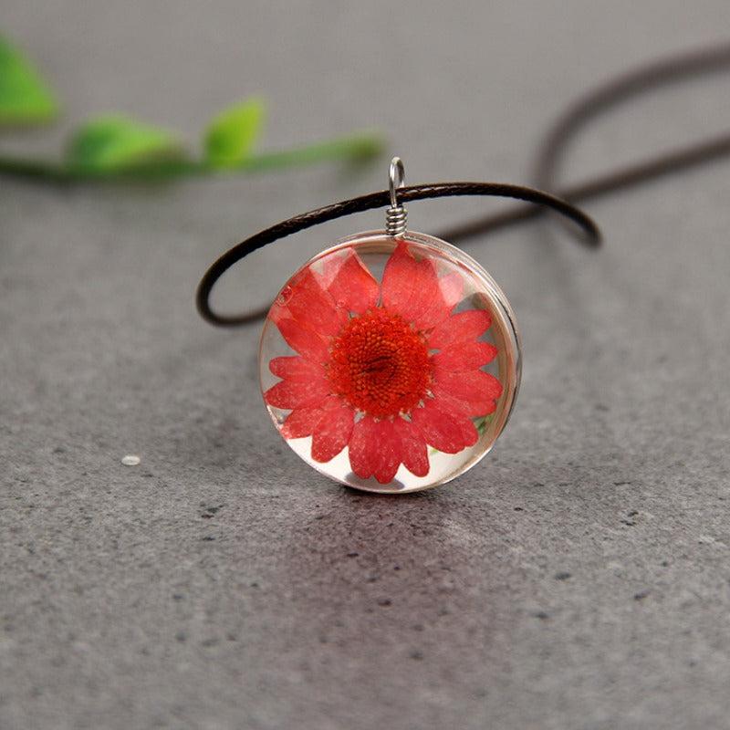 Eternal Flower Sunflower Necklace Dried Flower Specimen