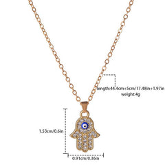 Retro Devil's Eye Large Palm Inlaid Diamond Necklace Pendant