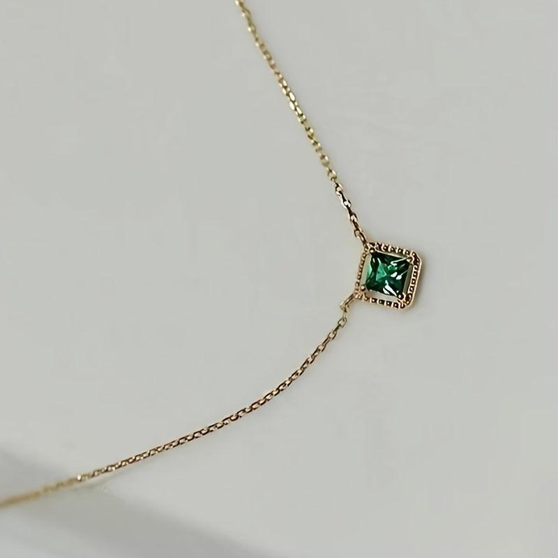 Emerald Square Sugar Clavicle Chain Jewelry