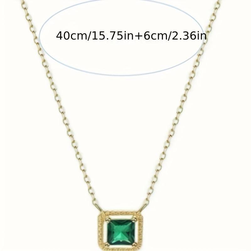 Emerald Square Sugar Clavicle Chain Jewelry