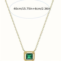 Emerald Square Sugar Clavicle Chain Jewelry