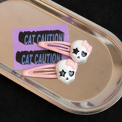 Pink Bow Skull Hair Clip Harajuku Bowknot Ghost Hairpin Halloween Accessories