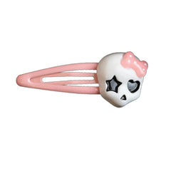 Pink Bow Skull Hair Clip Harajuku Bowknot Ghost Hairpin Halloween Accessories