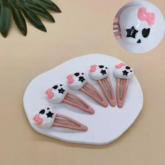 Pink Bow Skull Hair Clip Harajuku Bowknot Ghost Hairpin Halloween Accessories