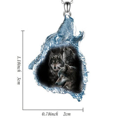 Crystal Wolf Pendant Necklace Daily Accessories