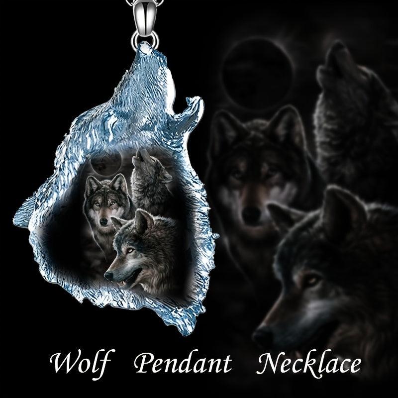 Crystal Wolf Pendant Necklace Daily Accessories