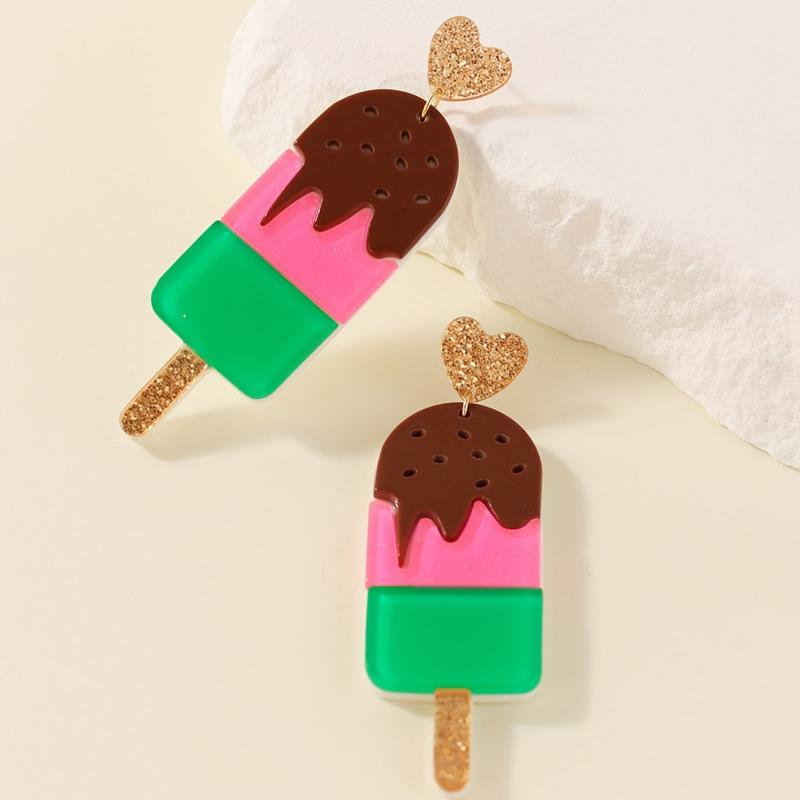 Ice Cream Dangle Earrings for Women, Funny Cartoon Stud Earrings