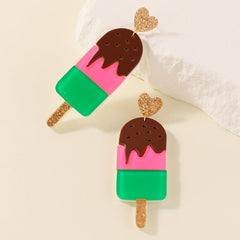 Ice Cream Dangle Earrings for Women, Funny Cartoon Stud Earrings