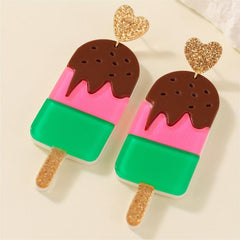 Ice Cream Dangle Earrings for Women, Funny Cartoon Stud Earrings