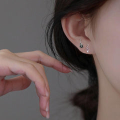 Punk Style Guitar Note Earrings Small Asymmetrical Alloy