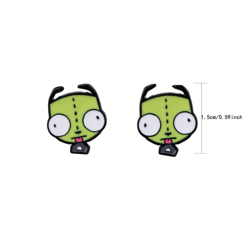 Cartoon Stud Earrings For Girls Kids Creative Anime Jewelry