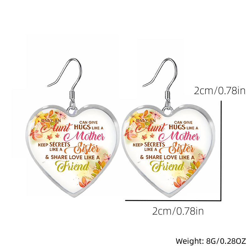 Yellow Leaf Heart Glass Pendant Earrings Graduation Party Girl Jewelry