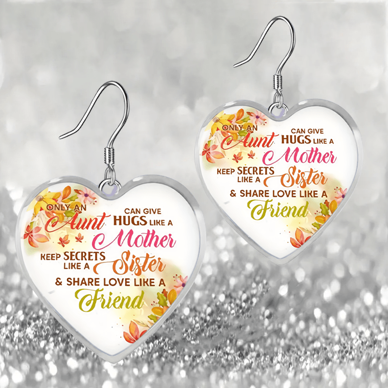 Yellow Leaf Heart Glass Pendant Earrings Graduation Party Girl Jewelry