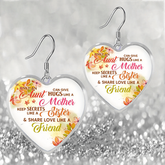 Yellow Leaf Heart Glass Pendant Earrings Graduation Party Girl Jewelry