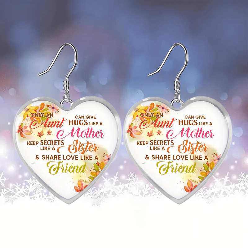 Yellow Leaf Heart Glass Pendant Earrings Graduation Party Girl Jewelry