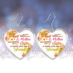 Yellow Leaf Heart Glass Pendant Earrings Graduation Party Girl Jewelry