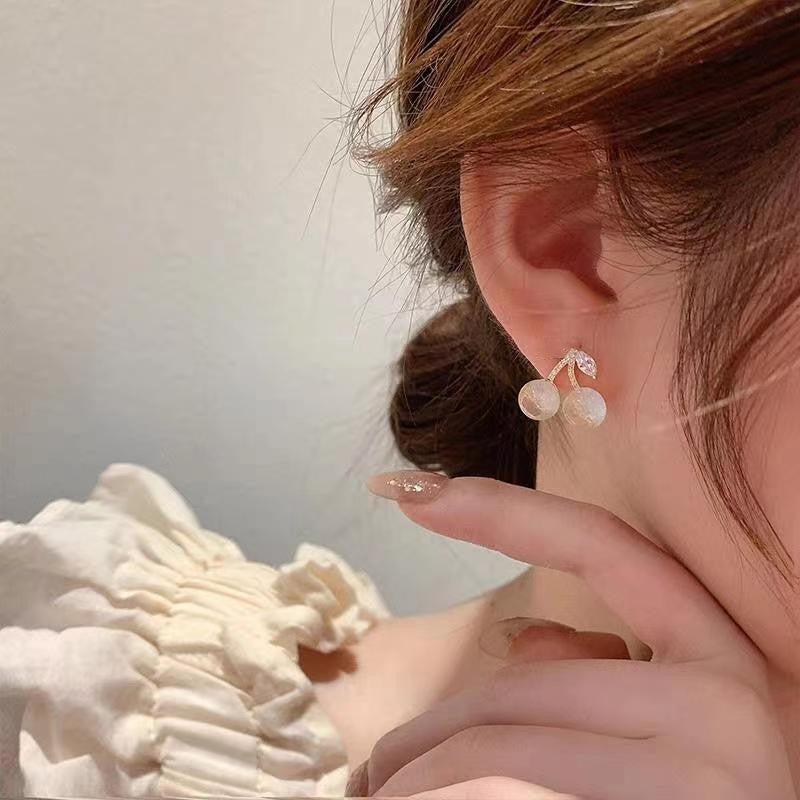 Opal Stone Cherry Earrings Studs For Women