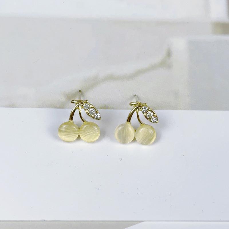 Opal Stone Cherry Earrings Studs For Women