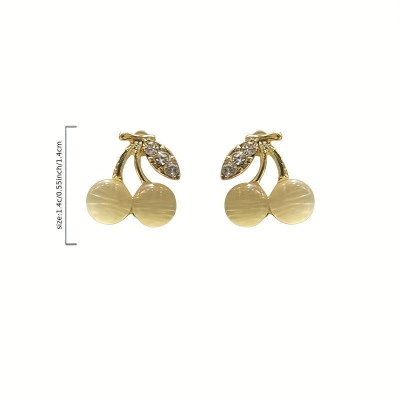 Opal Stone Cherry Earrings Studs For Women