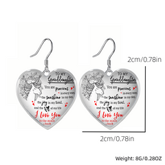 Heart Glass Pendant Earrings Graduation Party Birthday Halloween Gift