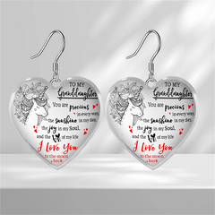 Heart Glass Pendant Earrings Graduation Party Birthday Halloween Gift