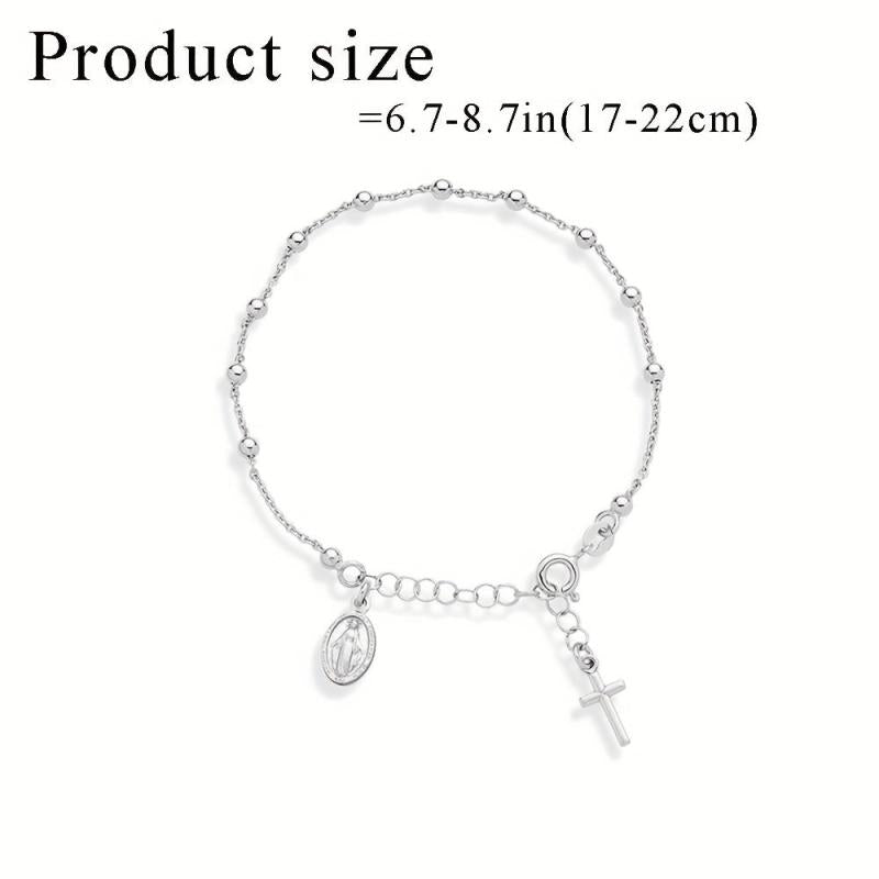 Silvery Cross Bracelet for Women