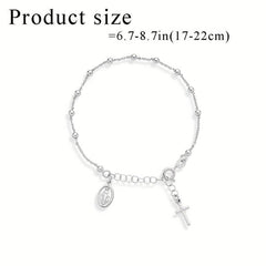 Silvery Cross Bracelet for Women